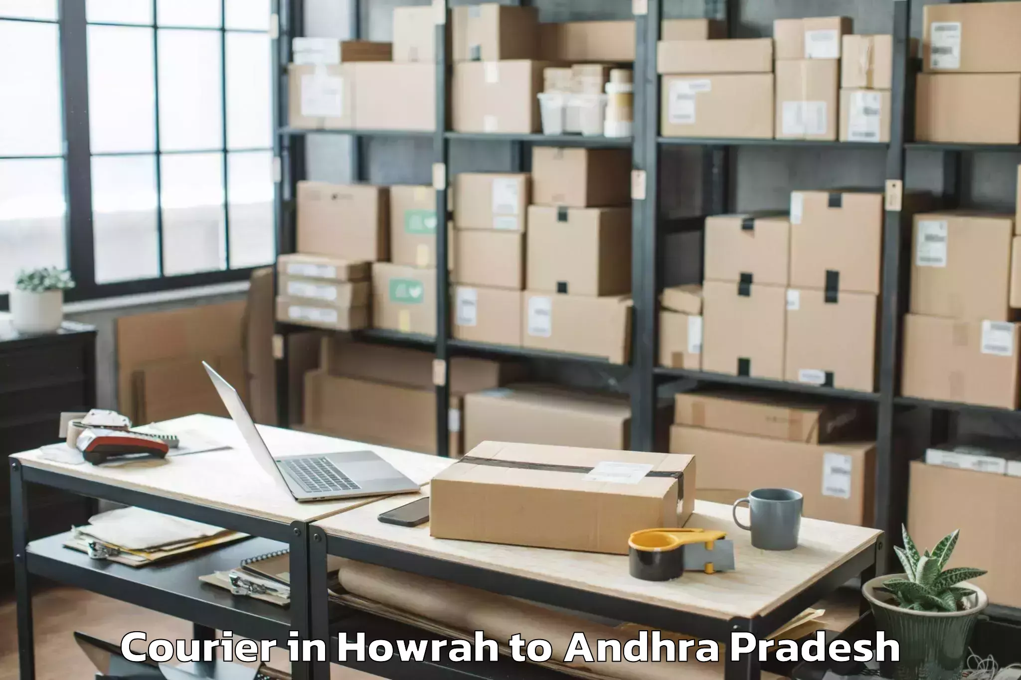 Leading Howrah to Akividu Courier Provider